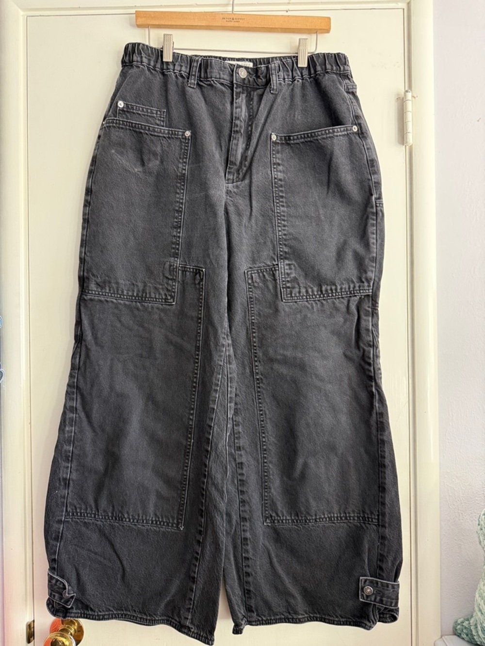 Free People CRVY Outlaw Wide Leg Jeans Large Shot